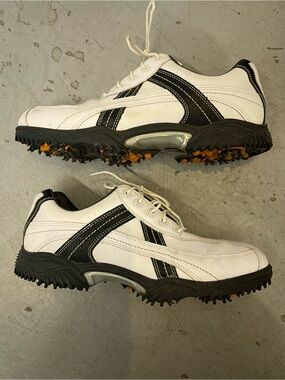 White and Black Men’s Foot Joy Athletic Golf Shoes